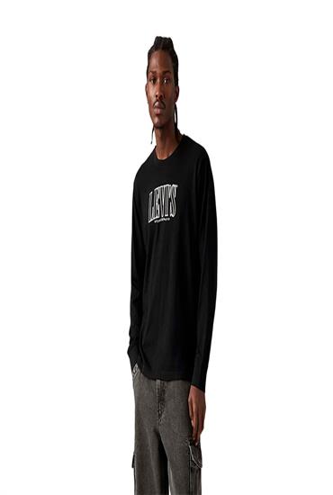 GRAPHIC TEES-rope serif logo MINERAL BLACK